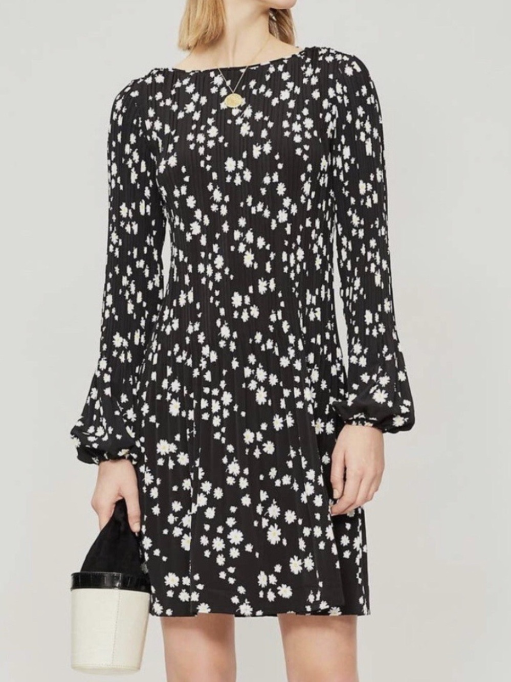 Maje Daisy Print Long Sleeve Dress